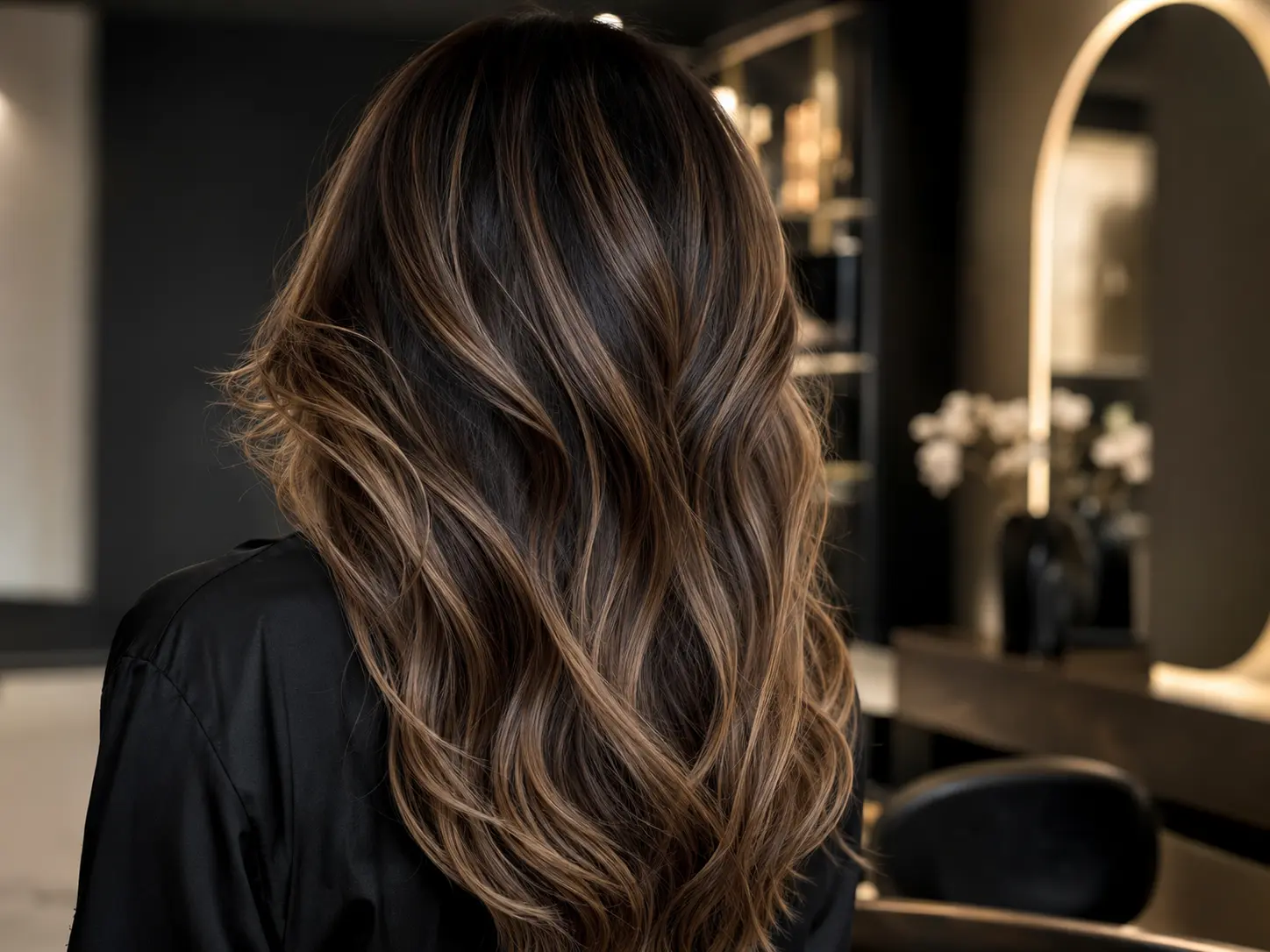 Λαμπερό caramel balayage με φυσική κίνηση στο Angelique Coiffure στον Άλιμο